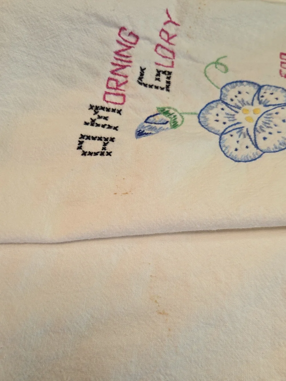 Vintage Flour Sack Kitchen Towels Days Of Week Embroidered Floral Set Of 6